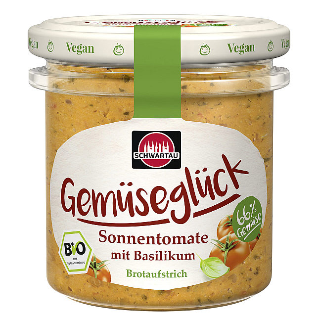 SCHWARTAU BIO GEMUESEGLUECK SONNENTOMATE MIT BASILIKUM 135G