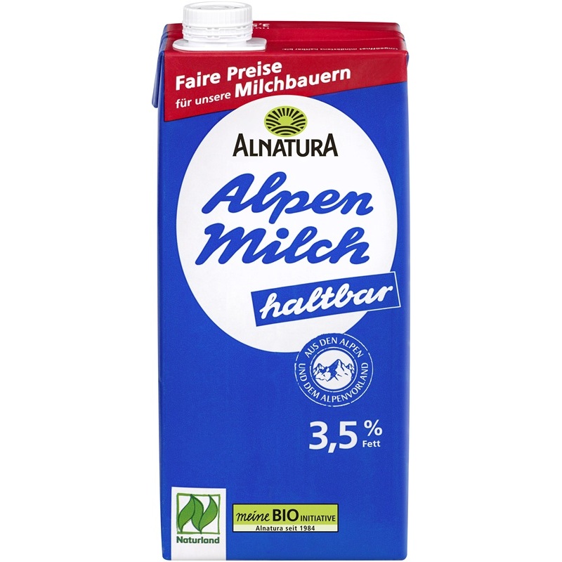 ALNATURA BIO HALTBARE ALPENMILCH 3.5% FETT 1L