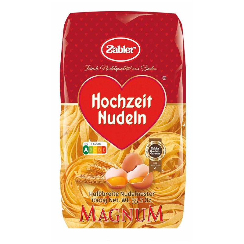 ZABLER HOCHZEIT NUDELN HALBBREITE NUDELNESTER 1KG