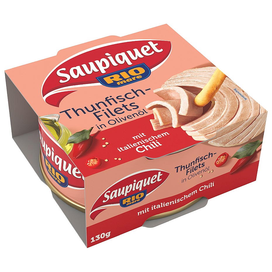 SAUPIQUET RIO MARE THUNFISCH FILETS IN OLIVENOEL MIT CHILI 130G