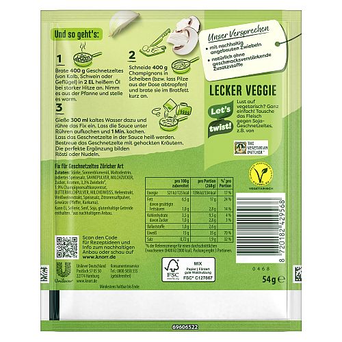 KNORR FIX GESCHNETZELTES ZUERICHER ART 54G