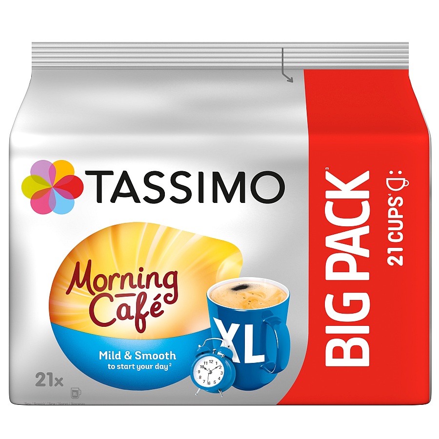 JACOBS TASSIMO MORNING CAFÉ XL MILD & SMOOTH 21 DISC´S 